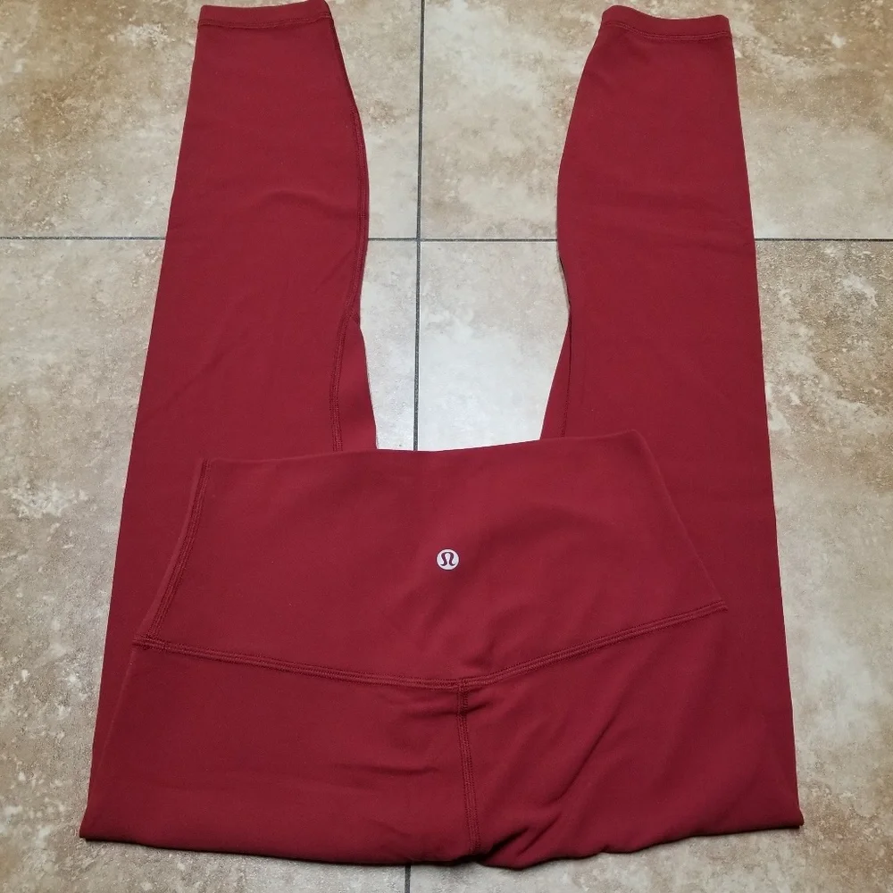 Lululemon align pants II dark sport red sz 6 25" 7/8 - Picture 3 of 5